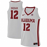 Alabama Crimson Tide #12 Dazon Ingram White College Basketball Jersey Dzhi,baseball caps,new era cap wholesale,wholesale hats